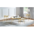 Pemberly Row 4-Piece Round Mirrored Coffee and End Table Set in Gold