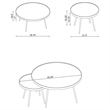 Pemberly Row 4-Piece Round Mirrored Coffee and End Table Set in Gold