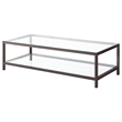 Pemberly Row 2-Piece Glass Top Coffee and End Table Set in Black Nickel