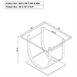 Pemberly Row Square U-Shaped Glass Top Side End Table in Chrome