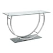 Pemberly Row U-Shaped Glass Top Entryway Console Table in Chrome