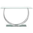 Pemberly Row U-Shaped Glass Top Entryway Console Table in Chrome