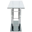 Pemberly Row U-Shaped Glass Top Entryway Console Table in Chrome