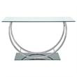 Pemberly Row U-Shaped Glass Top Entryway Console Table in Chrome