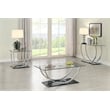 Pemberly Row U-Shaped Glass Top Entryway Console Table in Chrome