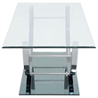 Pemberly Row 2-Piece Glass Top Coffee and End Table Set in Chrome