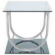 Pemberly Row 3-Piece Glass Top Coffee and End Table Set in Chrome