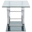 Pemberly Row 3-Piece Glass Top Coffee and End Table Set in Chrome