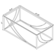 Pemberly Row Rectangular Tempered Glass Top Coffee Table in Chrome
