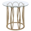 Pemberly Row 2-Piece Round Coffee and End Table Set in Chocolate Chrome