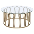 Pemberly Row 3-Piece Round Coffee and End Table Set in Chocolate Chrome