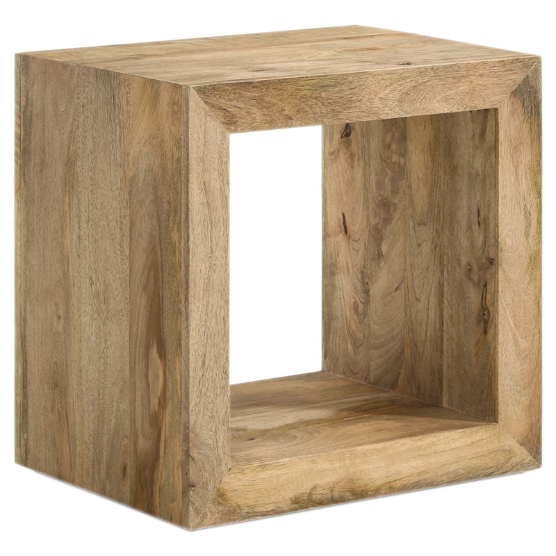 Pemberly Row 3-Piece Solid Mango Wood Coffee and End Table Set in Natural
