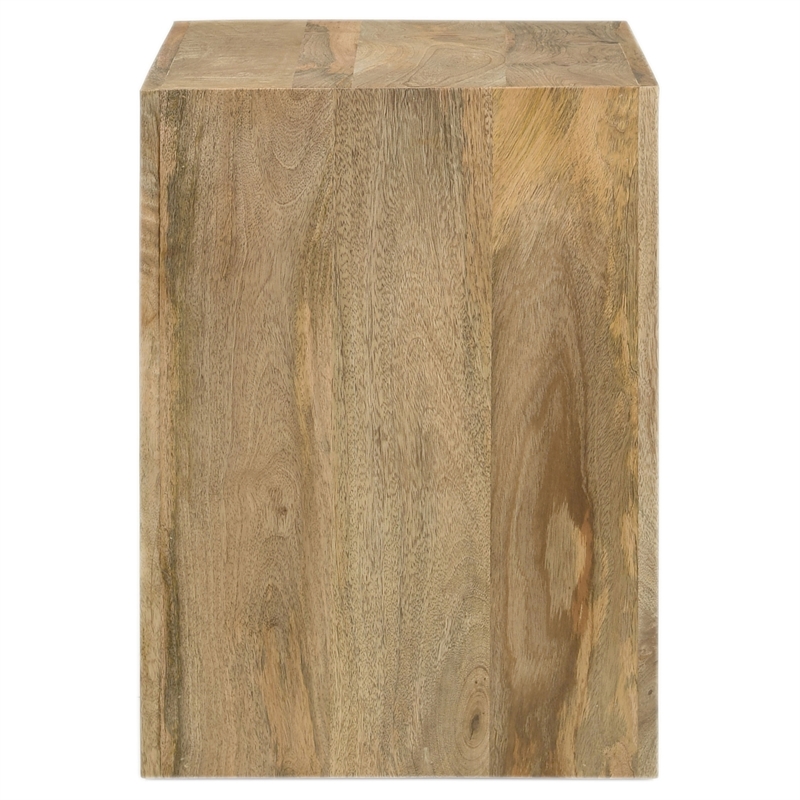 Pemberly Row 3-Piece Solid Mango Wood Coffee and End Table Set in Natural
