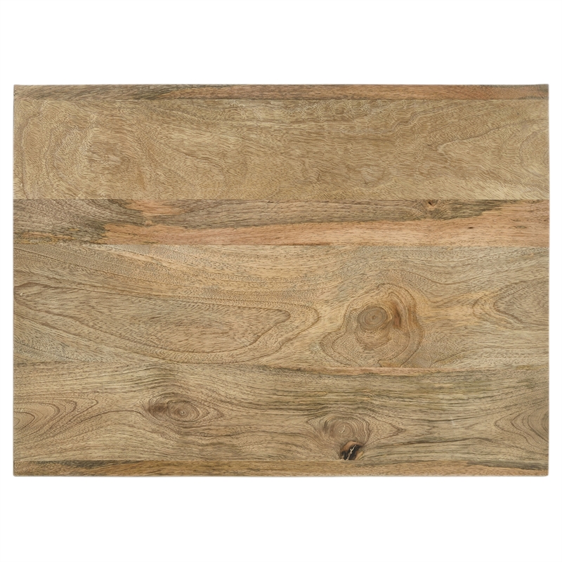 Pemberly Row 3-Piece Solid Mango Wood Coffee and End Table Set in Natural