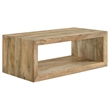 Pemberly Row 3-Piece Solid Mango Wood Coffee and End Table Set in Natural