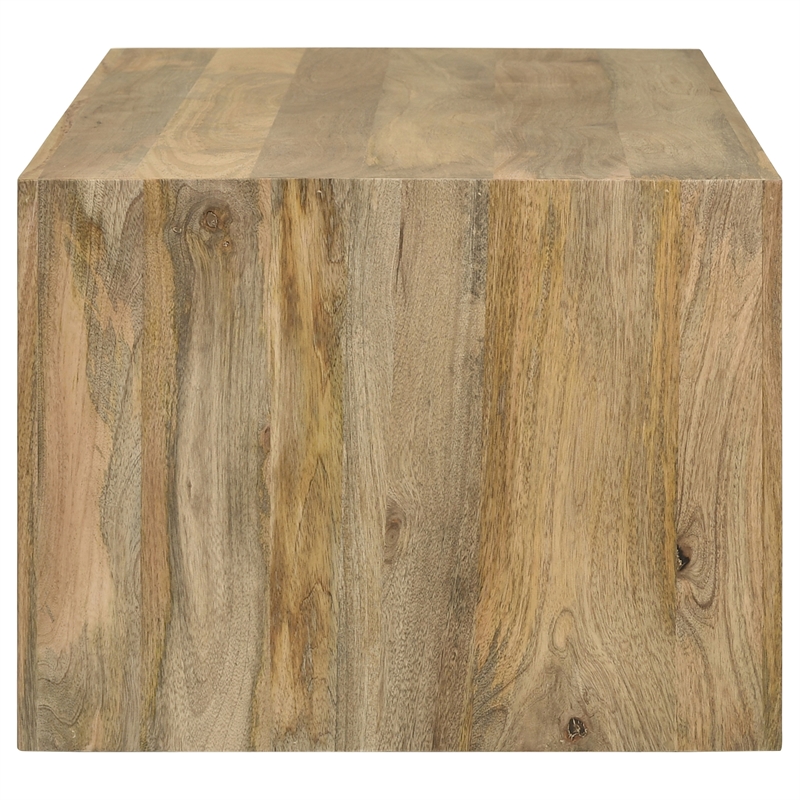Pemberly Row 3-Piece Solid Mango Wood Coffee and End Table Set in Natural