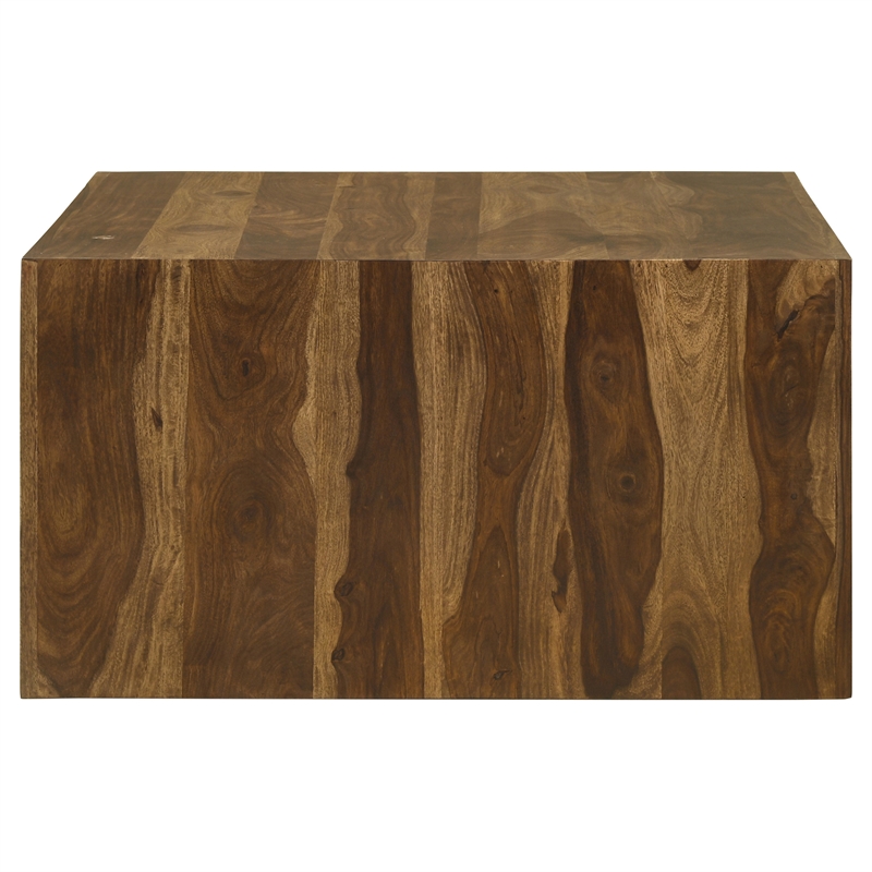 Pemberly Row 2-Piece Solid Sheesham Coffee and End Table Set in Auburn