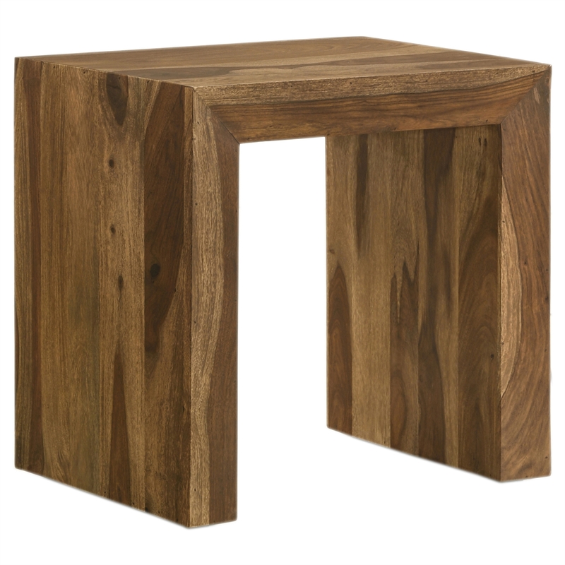 Pemberly Row 3-Piece Solid Sheesham Coffee and End Table Set in Auburn
