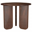 Pemberly Row Round Solid Mango Wood Side End Table in Deep Brown