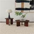 Pemberly Row Round Solid Mango Wood Side End Table in Deep Brown