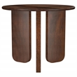 Pemberly Row Round Solid Mango Wood Side End Table in Deep Brown