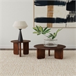 Pemberly Row 2-Piece Round Solid Mango Coffee and End Table Set in Brown