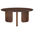 Pemberly Row 2-Piece Round Solid Mango Coffee and End Table Set in Brown