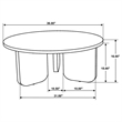 Pemberly Row 2-Piece Round Solid Mango Coffee and End Table Set in Brown