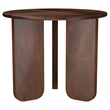Pemberly Row 3-Piece Round Solid Mango Coffee and End Table Set in Brown