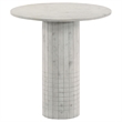 Pemberly Row 2-Piece Round Marble Coffee and End Table Set in White
