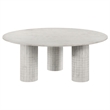 Pemberly Row 2-Piece Round Marble Coffee and End Table Set in White