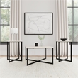 Pemberly Row 3-Piece Marble Top Coffee and End Table Set in White