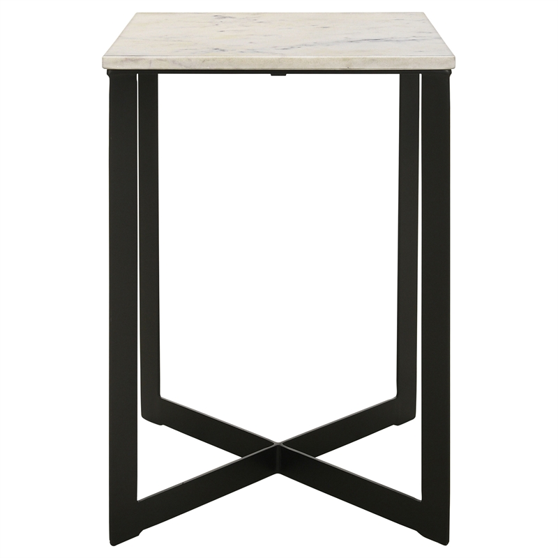 Pemberly Row 3-Piece Marble Top Coffee and End Table Set in White