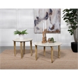 Pemberly Row 2-Piece Marble and Mango Coffee and End Table Set in White