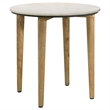 Pemberly Row 2-Piece Marble and Mango Coffee and End Table Set in White