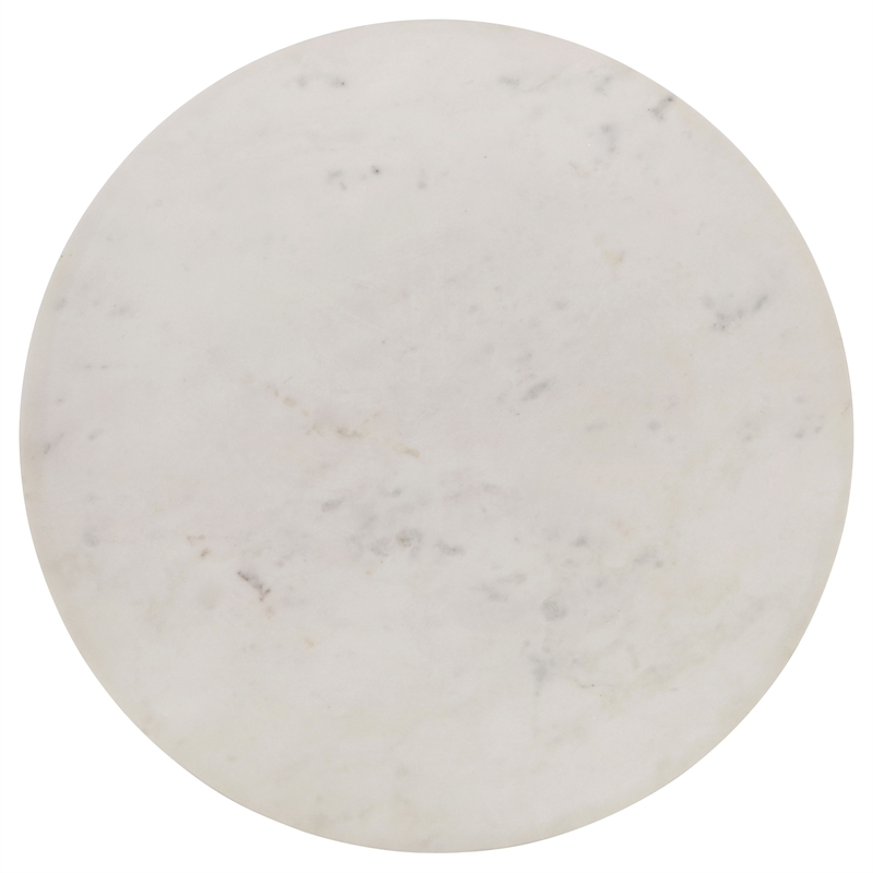 Pemberly Row 2-Piece Marble and Mango Coffee and End Table Set in White