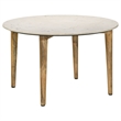 Pemberly Row 2-Piece Marble and Mango Coffee and End Table Set in White