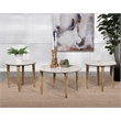 Pemberly Row 3-Piece Marble and Mango Coffee and End Table Set in White