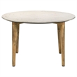 Pemberly Row 3-Piece Marble and Mango Coffee and End Table Set in White
