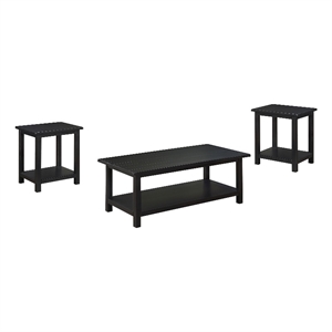 Pemberly Row 3-Piece Coffee and End Table Set in Distressed Java
