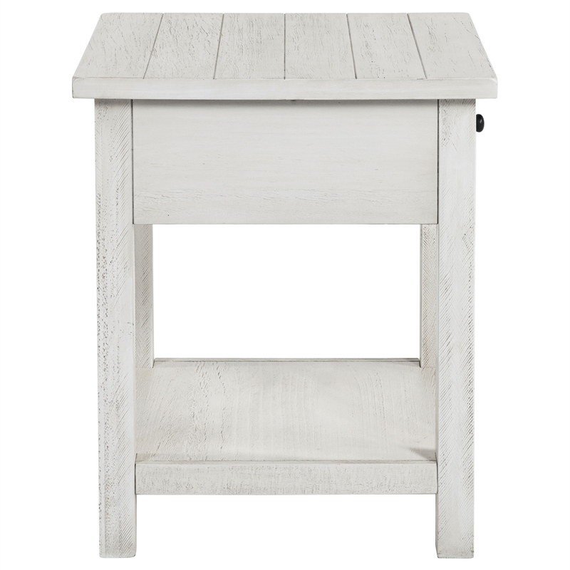 Pemberly Row 2-piece Coffee and 1-drawer End Table Set in White