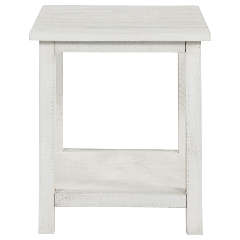 Pemberly Row 2-piece Coffee and End Table Set in Distressed White