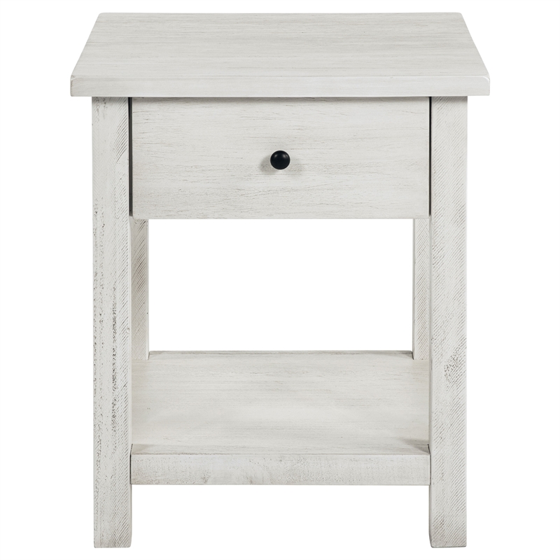 Pemberly Row 3-piece Coffee and 1-drawer End Table Set in White