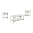 Pemberly Row 3-piece Coffee and 1-drawer End Table Set in White