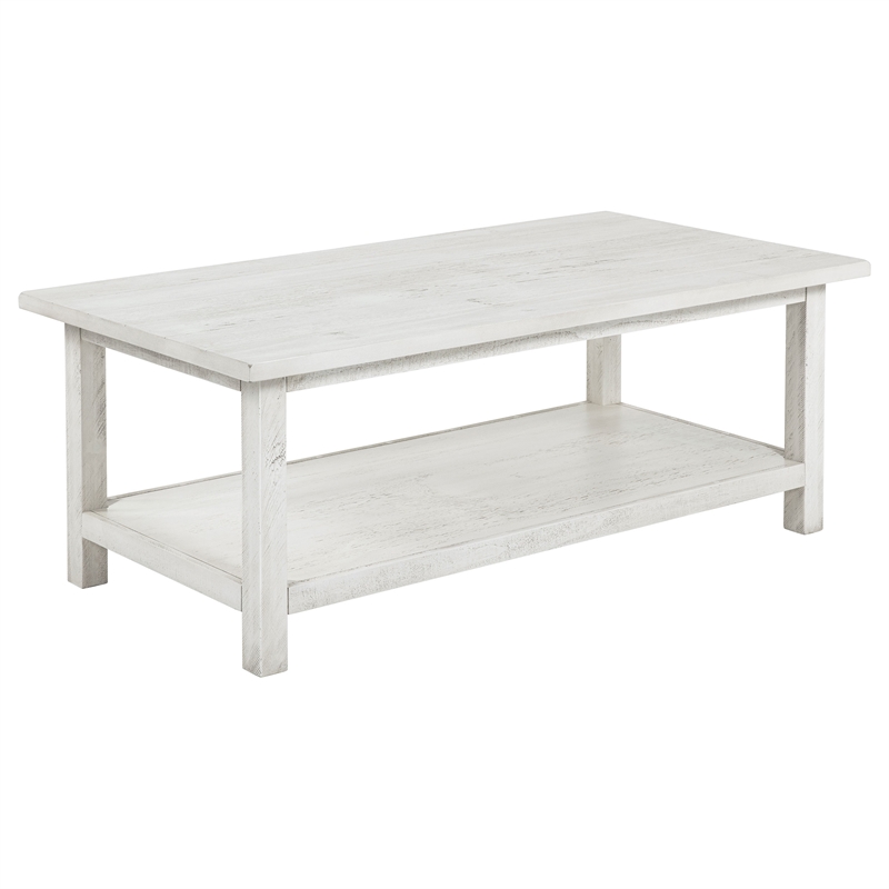 Pemberly Row 3-piece Coffee and End Table Set in Distressed White