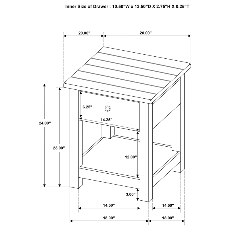 Pemberly Row 2-piece Coffee and 1-drawer End Table Set in Java