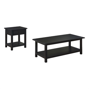 Pemberly Row 2-piece Coffee and 1-drawer End Table Set in Java