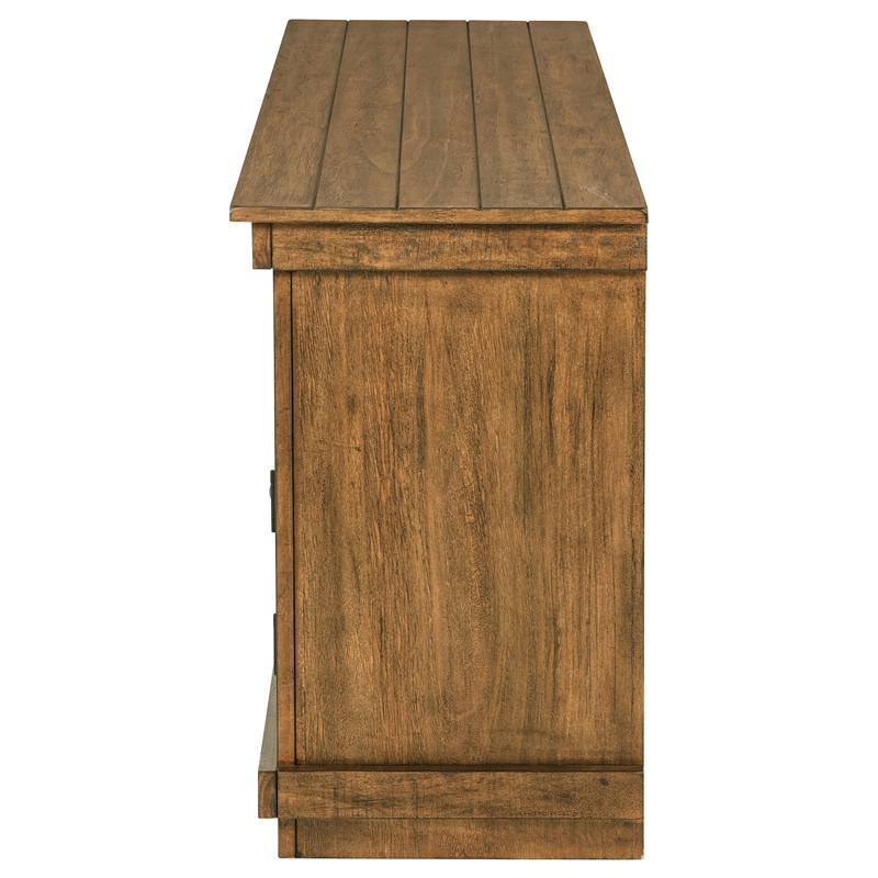 Pemberly Row 60-inch TV Stand Media Console in Distressed Brown