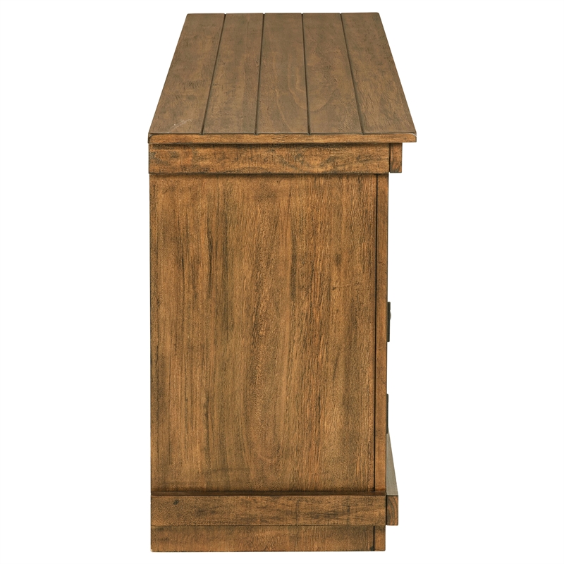 Pemberly Row 60-inch TV Stand Media Console in Distressed Brown