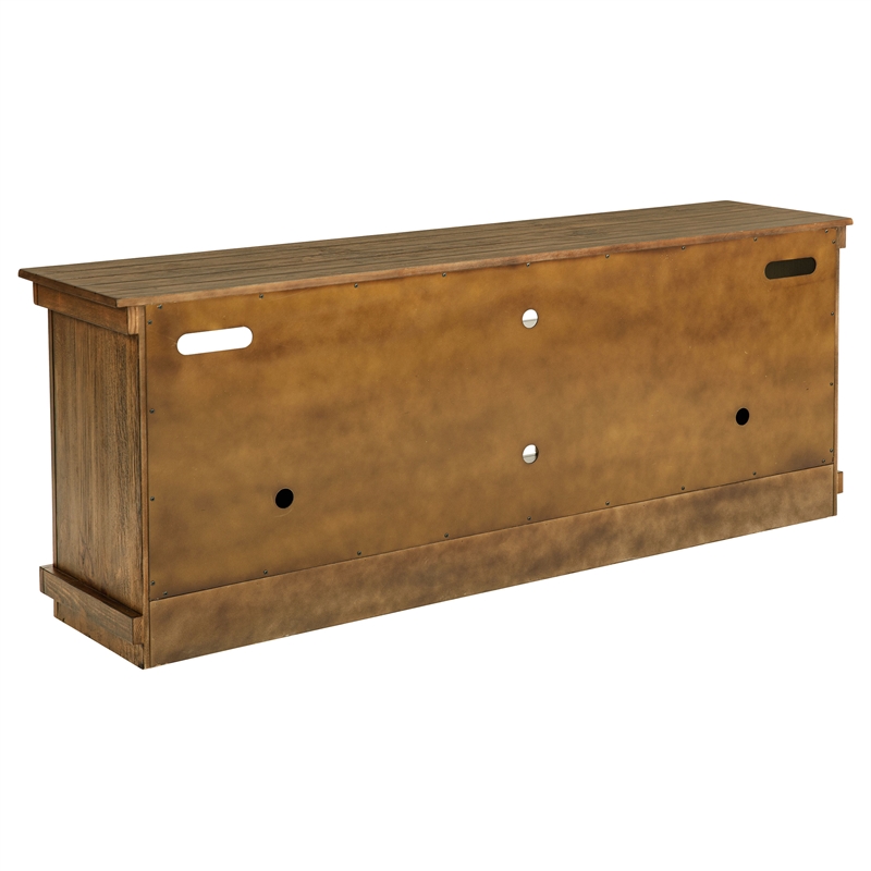 Pemberly Row 70-inch TV Stand Media Console in Distressed Brown